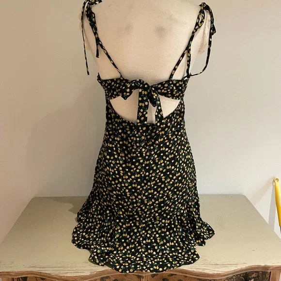 wild fable | Dresses | Wild Fable Medium Euc Lemon Skater Dress Tie Back |  Poshmark